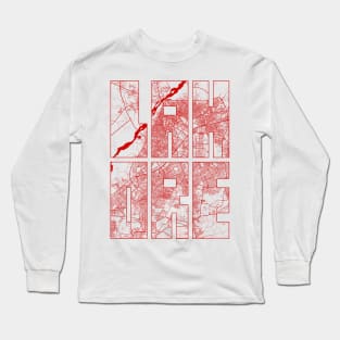 Lahore, Pakistan City Map Typography - Oriental Long Sleeve T-Shirt